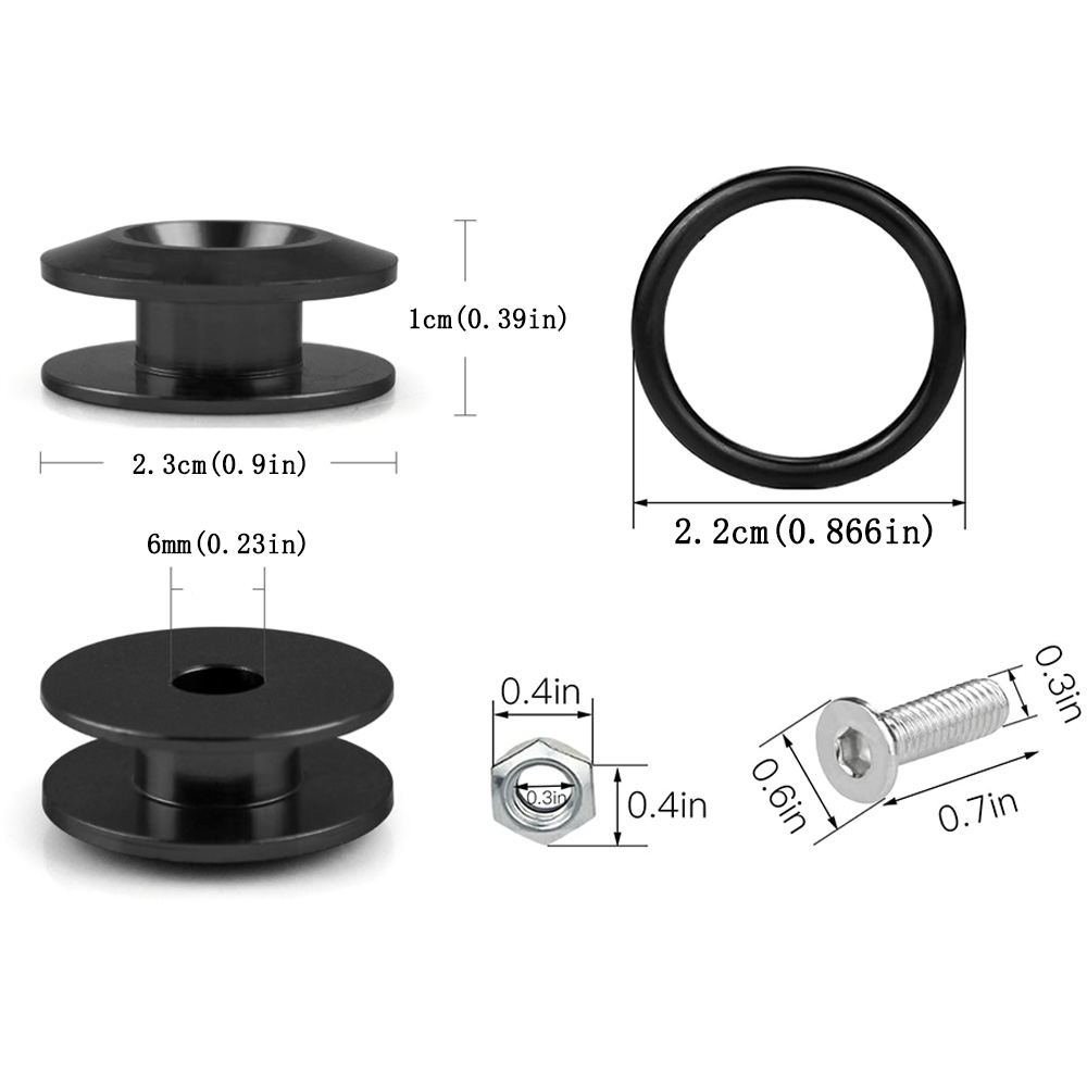 Kit de fixação de liberação rápida universal para porta-malas dianteiro e traseiro, várias cores, com abas de liberação e anel de vedação para corrida à deriva