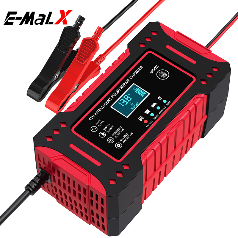 6A 12V intelligente auto-acculader Auto- en motorfietsaccu-oplaadeenheid Loodzuuraccu Reparatie LCD-scherm