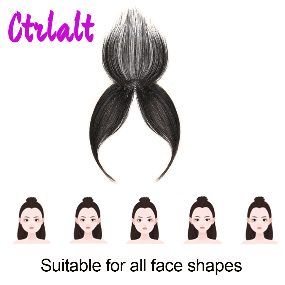 Clip de estilo coreano en flequillo, cabello humano Real, flequillo de pelo fino, negro, marrón, flequillo de aire, postizos para mujeres para uso diario