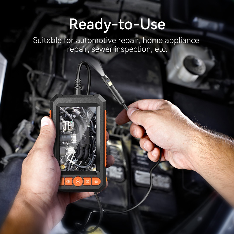 Caméra endoscopique industrielle à objectif simple et double 4.3 pouces, HD1080P, Endoscope d'inspection de voiture, étanche IP67, avec 8led durs