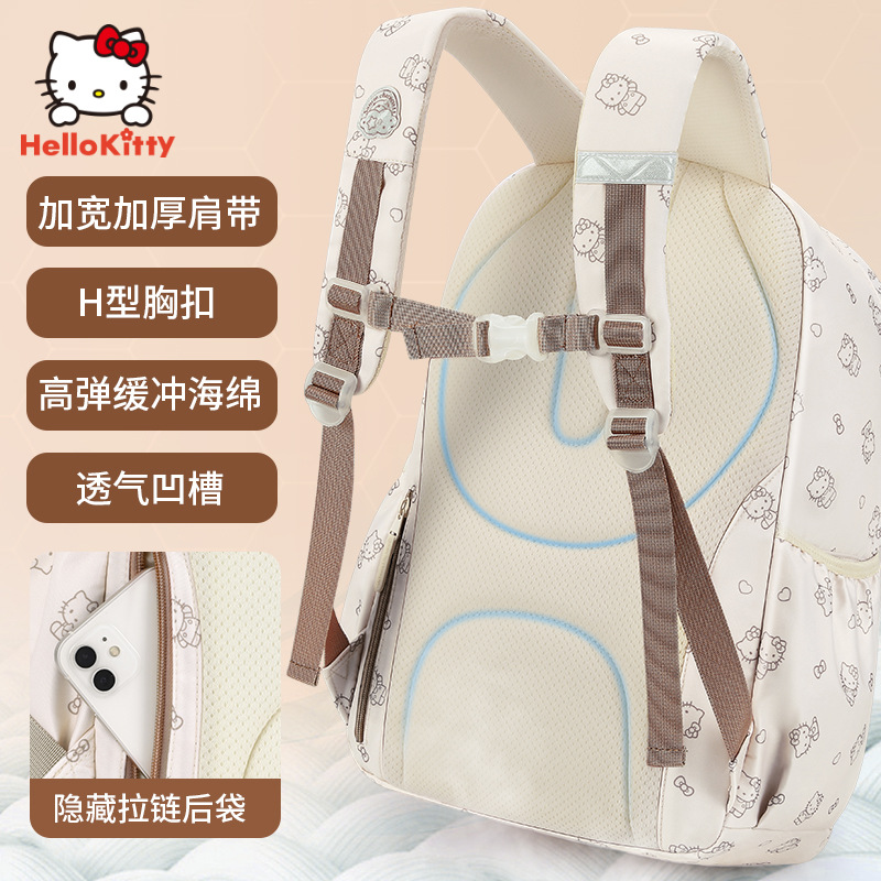 Sanrio Neue Hellokitty Schultasche Studentin Cartoon Niedliche Kinder Leichter und großer, gut aussehender Rucksack