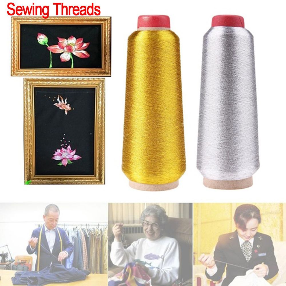 Золотая/серебряная нить для вышивания, компьютерная нить для вышивки крестом, текстильная металлическая нить 3000 м