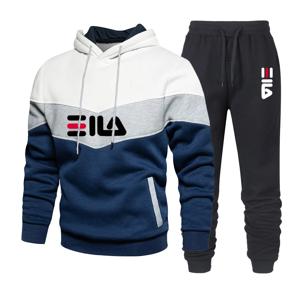 Calças de treino masculinas casuais com capuz + calças compridas 2 peças conjunto ou moletons estampados calças esportivas roupas ao ar livre esporte jogging wear