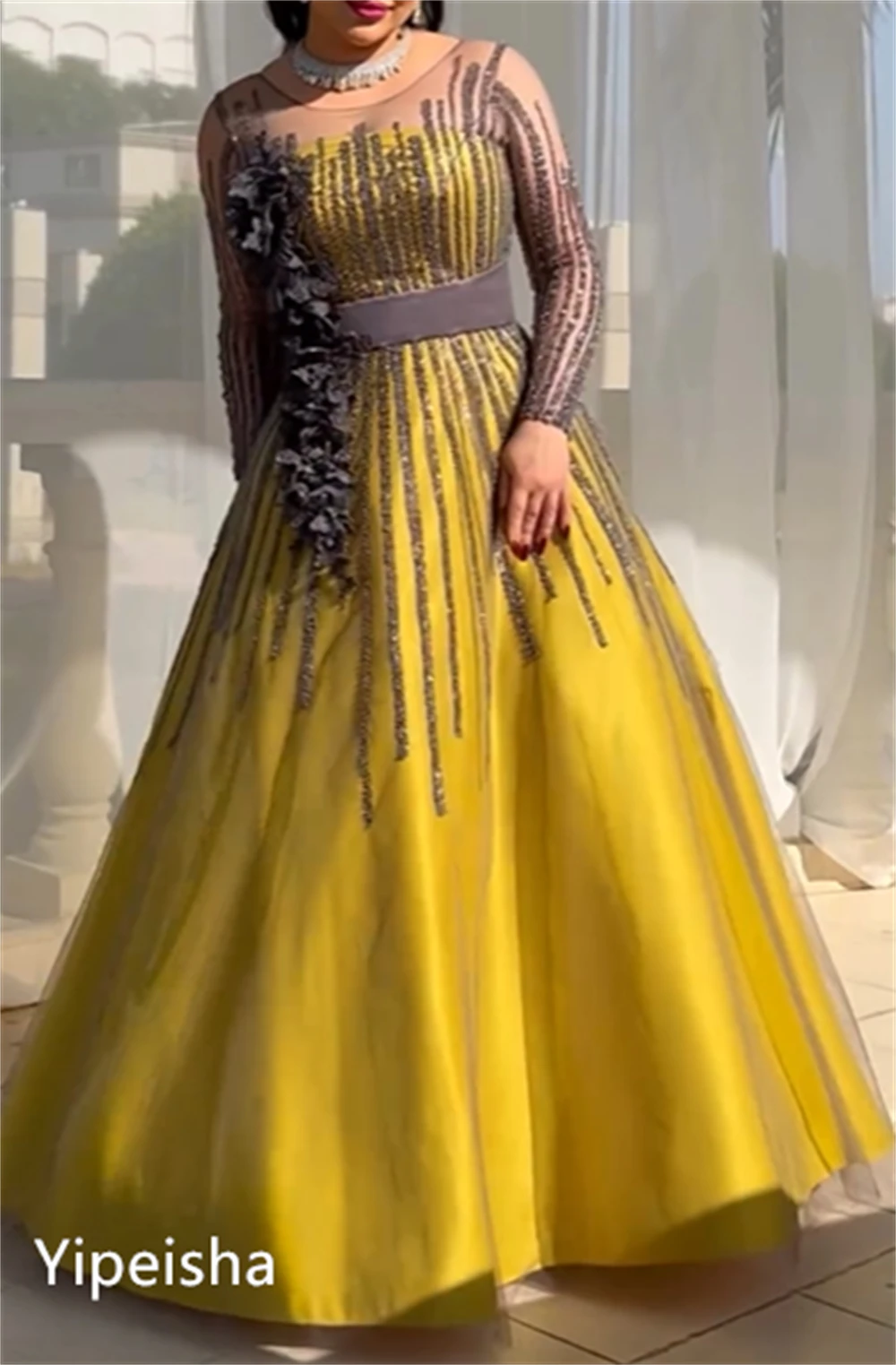 Customized s Beading Applique Wedding Party Ball Gown O-Neck Bespoke Occasion  Long Dresses