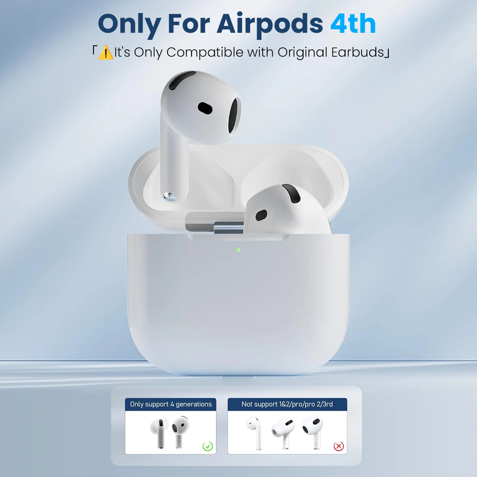 Charging Case For AirPods 4 - BT Wireless Charger Box W/ Sync Button Headphone Replacement Accessories, USB-C Port, No Earbuds