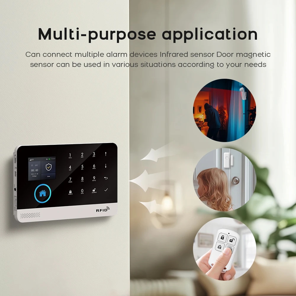 PGST 2G GSM WiFi Sicherheit Schutz Alarm System Alexa Tuya Smart Leben Home Automation Tür Sensor Alarm Sicherheit System kit