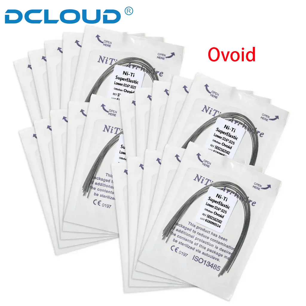 100Pcs/10Packs Dental Orthodontic Wires Niti Super Elastic Ovoid Form Round/Rectangular Archwire Dentistry Ortho Materials