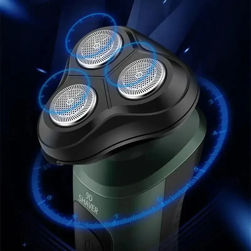 Electric Shavers Men Waterproof Wet Dry Use Electric Trimmer Razor Rechargeable Battery Rotary Shavers Machine Shaving