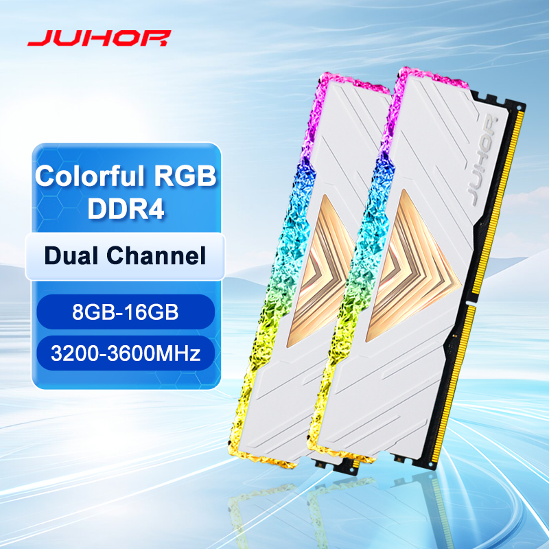 JUHOR RGB RAM DDR4 8GB 16GB 3200MHz 3600MHz DDR4 DIMM Memoria Ram ddr4 Memoria de escritorio