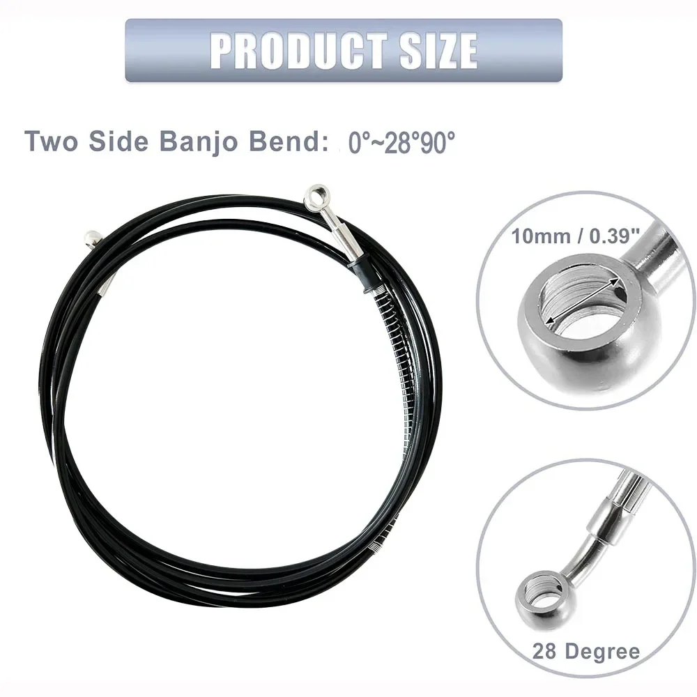 Tubo de aceite de freno resistente a altas temperaturas, manguera de freno trenzada, línea de tubo de combustible, especificación multiángulo, 10cm-500cm