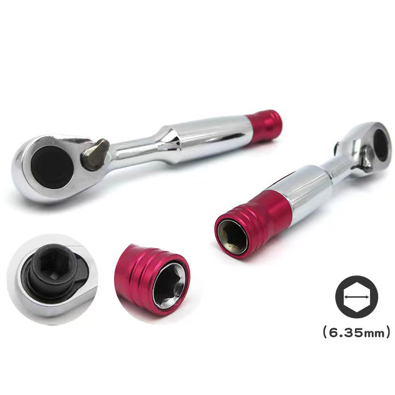 MINI HEX ประแจซ็อกเก็ตมือวงล้อ 2 in 1 1/4 ชุดประแจไขควงแรงบิดประแจซ่อมเครื่องมือสําหรับรถจักรยาน