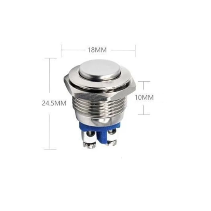 16mm 1NO Hohe Flache Kopf Wasserdicht Momentary Reset Metall Druckschalter Schraube Terminal Auto Motor Türklingel PC Netzschalter