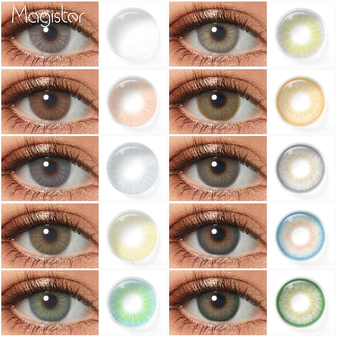 Lentillas naturales para ojos, lentes de Color gris y marrón, supernaturales, anuales, belleza, 1 par