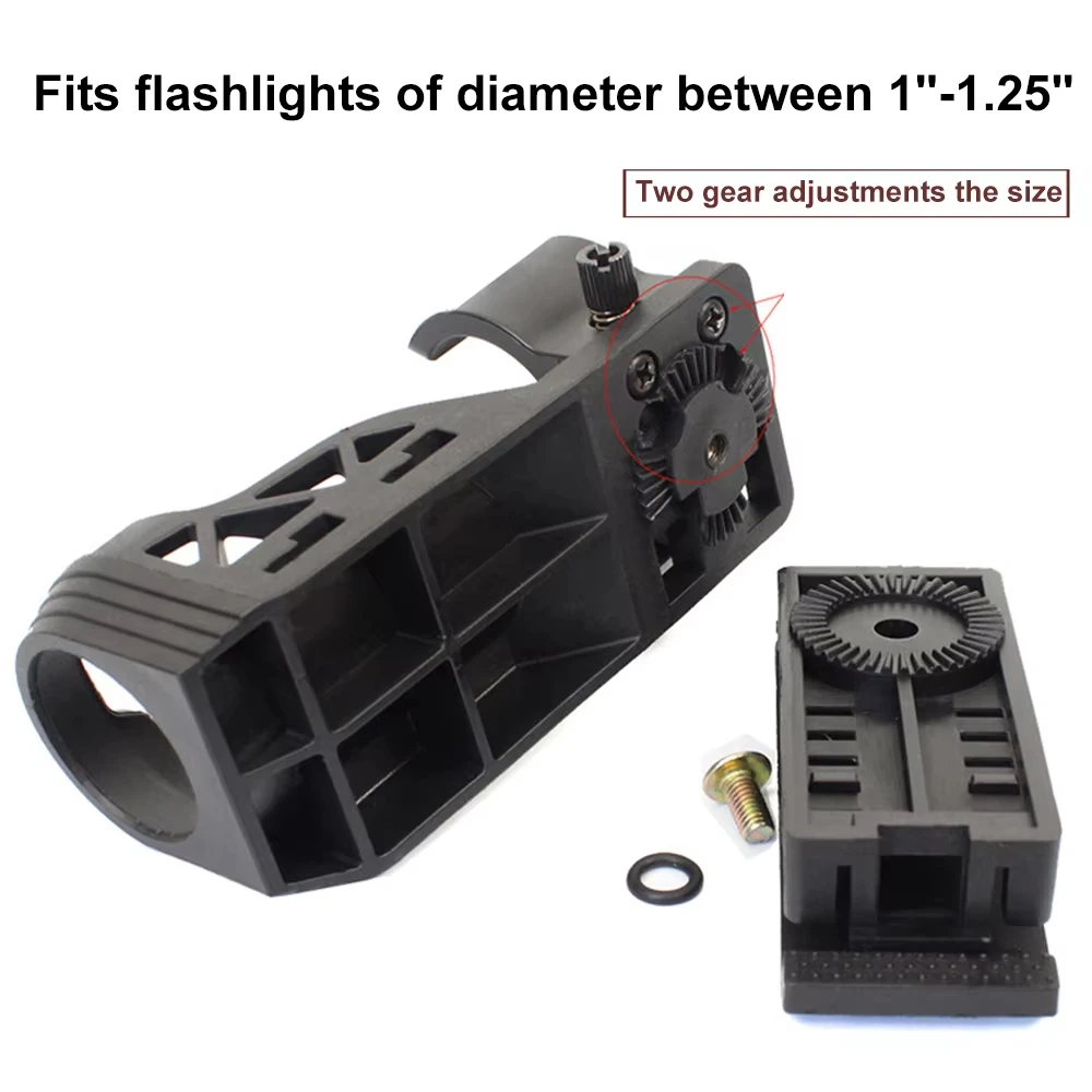 Funda para linterna táctica con palanca, sistema de bloqueo lateral, juego de antorcha General 360 °   Juego de antorchas de plástico giratorias Desconexión rápida Nuevo