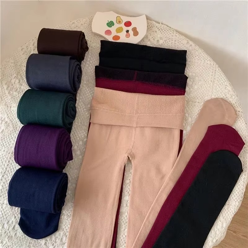 Damskie legginsy termiczne zimowe ciepłe seksowne elastyczne rajstopy kobiece polarowe termiczne wysokiej talii szczupłe, grube obcisłe spodnie