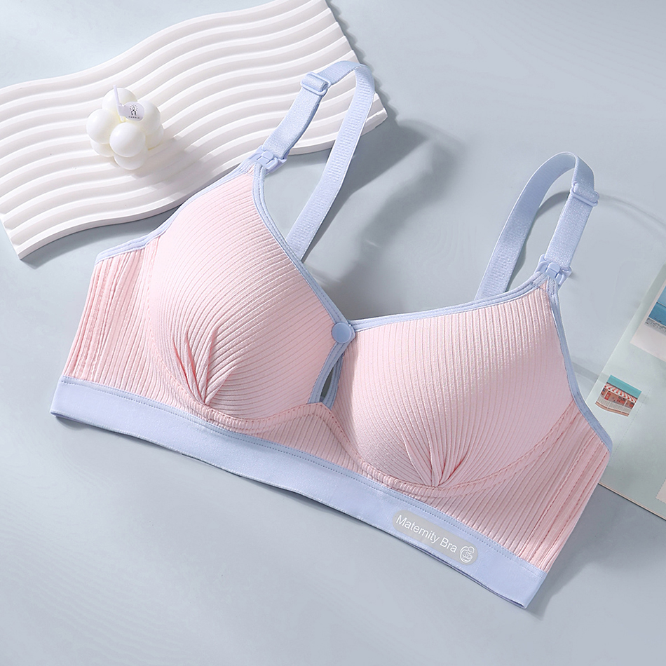 Maternity Nursing Bra No Underwire Front Open Gathered Support Cups Bralette Soft Comfort for Pregnant Women Underwear Clothing