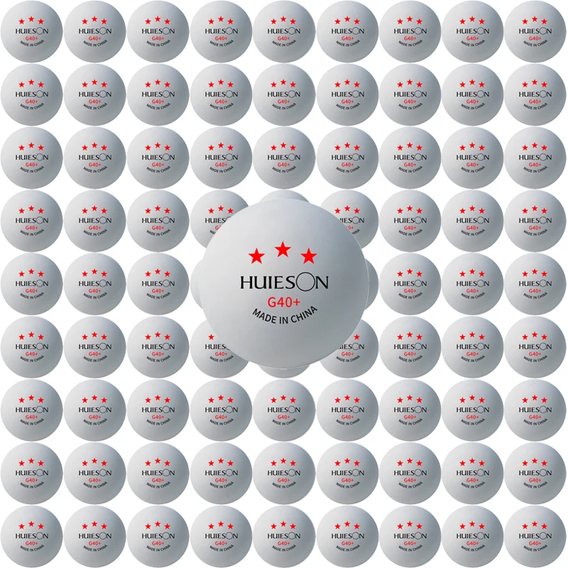 Huieson G40 + 3 ดาวลูกปิงปอง 40 + ABS ใหม่วัสดุความยืดหยุ่นสูงและทนทานการฝึกอบรมลูกปิงปอง 50/100 ชิ้น/แพ็ค