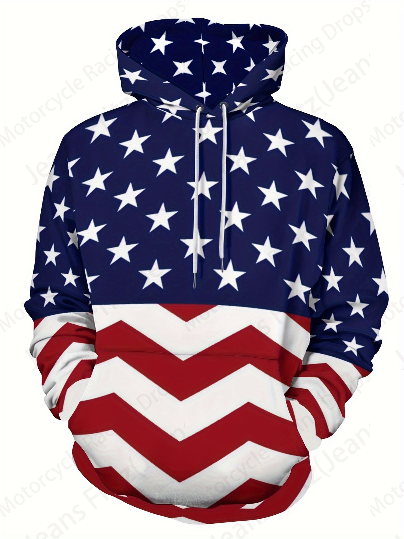Sudadera con capucha con estampado 3d de la bandera americana y la bendición para mujer, suéter de gran tamaño a la moda con letras, abrigo con bolsillo