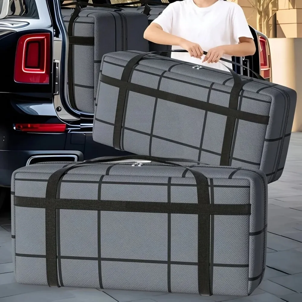 1PC Large Capacity and Super Load-bearing Black Composite Material Storage Bag, Dustproof and Moisture-proof with Zipper