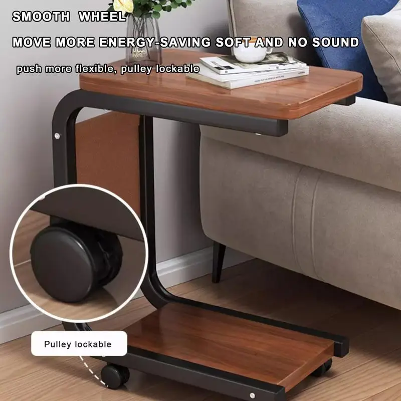 Wood Simple Laptop Desk Computer Double Layer Desktop Study Home Moveable Bedside Table Portable Laptop Table
