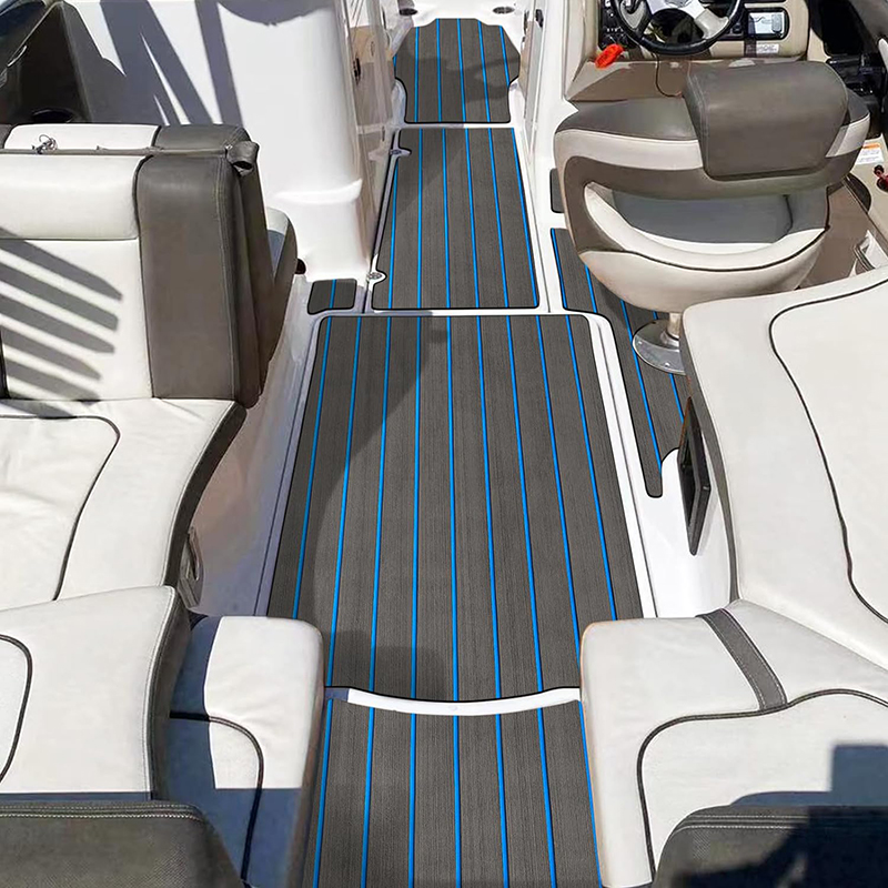 2400*450mm Eva Foam Faux Teak Boot Deck Matte Blatt Teak Yacht Marine Boden Wasserdicht Ponton Braun schwarz Bodenbelag MotorBoote