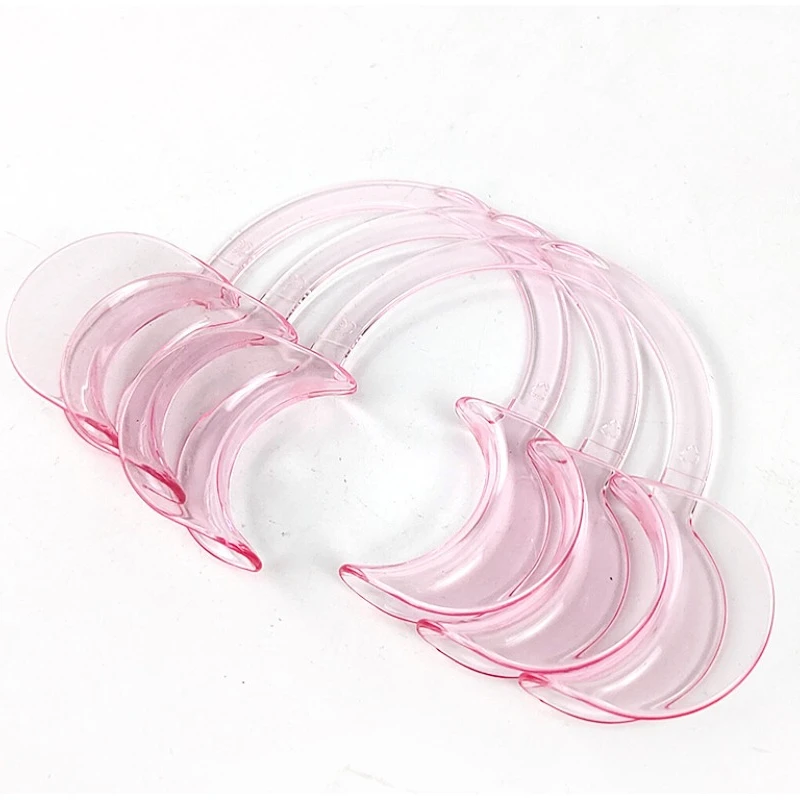 5Pcs C-Shaped Dental Cheek Retractors (M size,Pink ) Mouth Opener Teeth Treatment Mouth Opener for Repairing Dentist Supplies