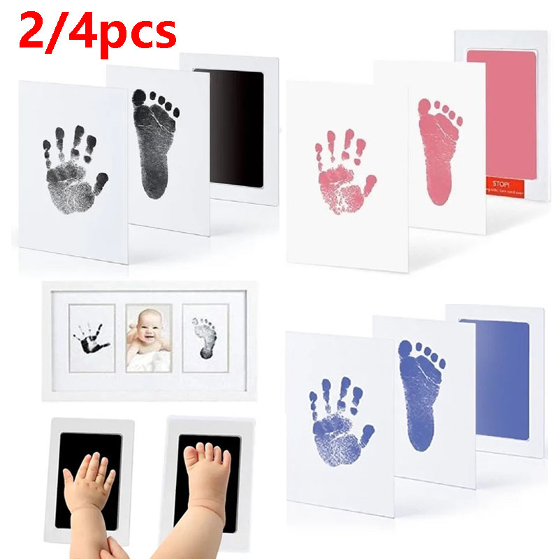 2/4pc Impronte di mani per bambini Impronte tamponi di inchiostro Sicuro Non tossico No-Touch Pelle Inkless Inkpad Kit Pet Cat Dog Zampa Stampe Souvenir Regali