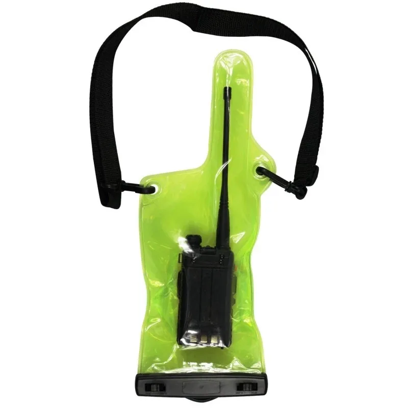Bolsa portátil de pvc à prova d'água, bolsa para walkie talkie, rádios em dois sentidos, alça ajustável, suporte de capa protetora com cordão