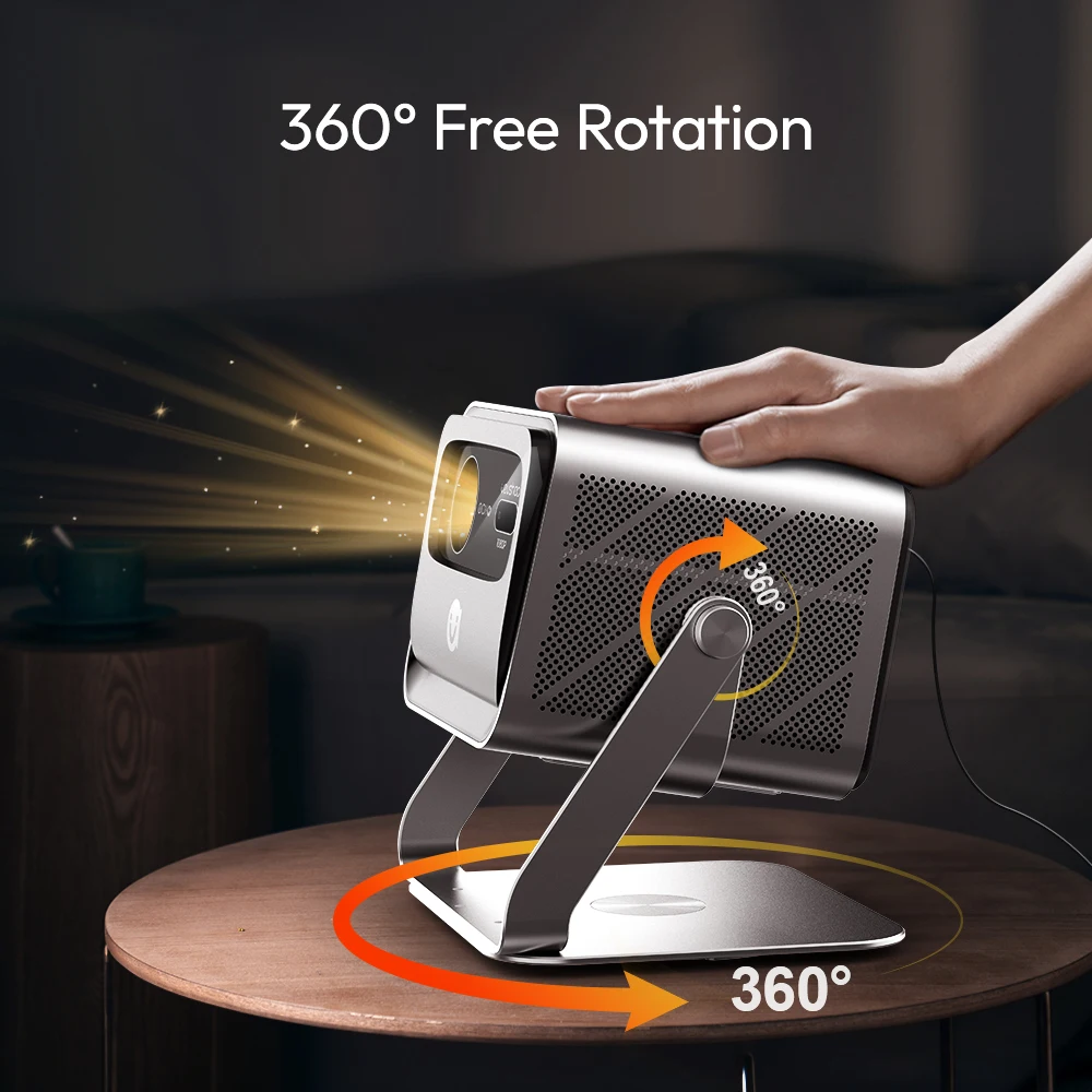 VEVSHAO V80 4K Proyector Full HD1080P 2200 Anis Lúmenes Android 11,0 WiFi 6 Video Proyectores de cine en casa con soporte de Base