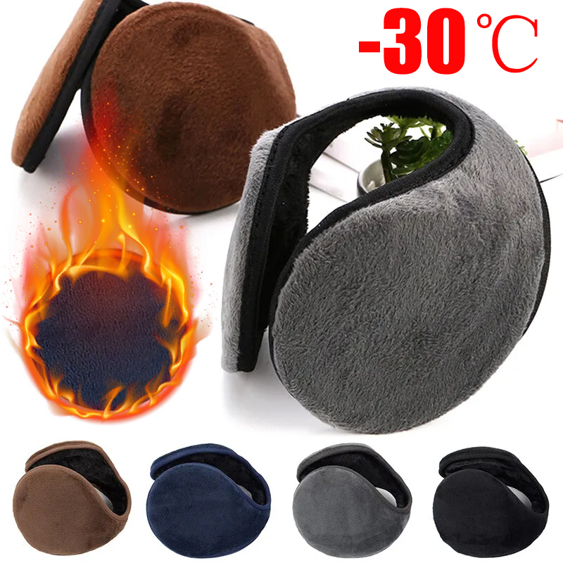 Orejeras de piel gruesas, orejeras a prueba de viento para hombres y mujeres, Protector cálido para las orejas, orejeras de lana cálidas para invierno, calentador de ciclismo, orejeras suaves