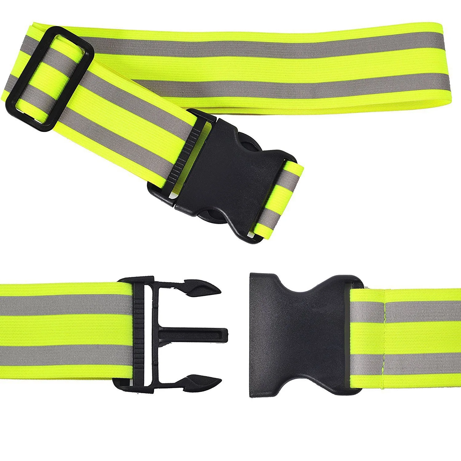 ยืดหยุ่นเข็มขัดสะท้อนแสงสําหรับวิ่งขี่จักรยานกีฬาที่มองเห็นได้สูง Night Safety Gear เด็กผู้ชายผู้หญิงเอวปรับเข็มขัดสะท้อนแสง