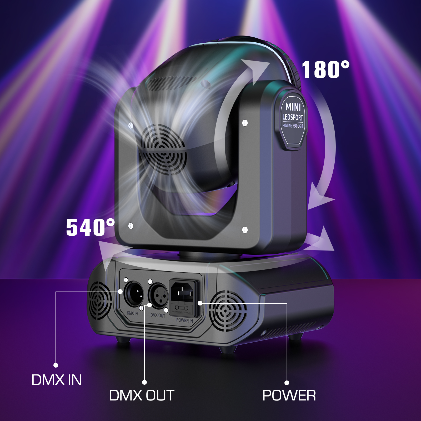 U`King 120W Moving Head Lights 10 Gobos 8 Colors LED Stage Light With Remote Control for Wedding Christmas Birthday DJ Disco KTV