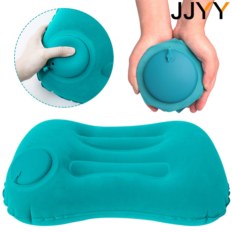 Almohada inflable de aire para el cuello, almohada de viaje tipo prensa, almohada portátil para dormir, avión, soporte para el cuello, almohada para coche, cojín de cama