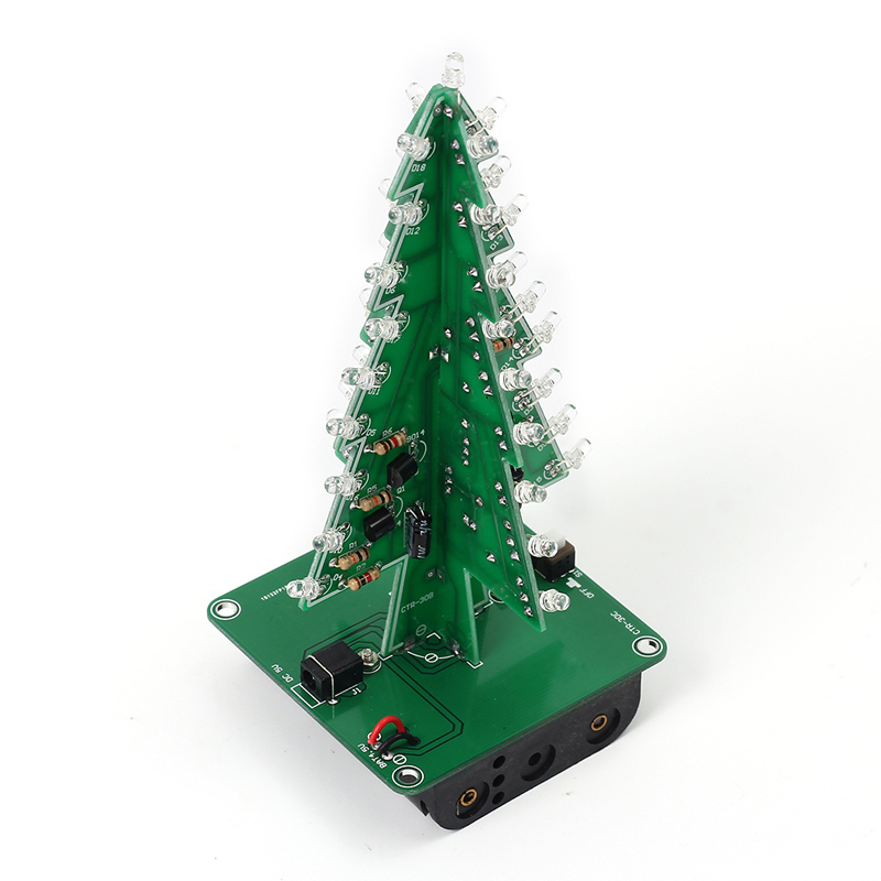 Kit fai da te LED per albero di Natale tridimensionale 3D Kit circuito flash LED rosso/verde/giallo Suite divertente elettronica