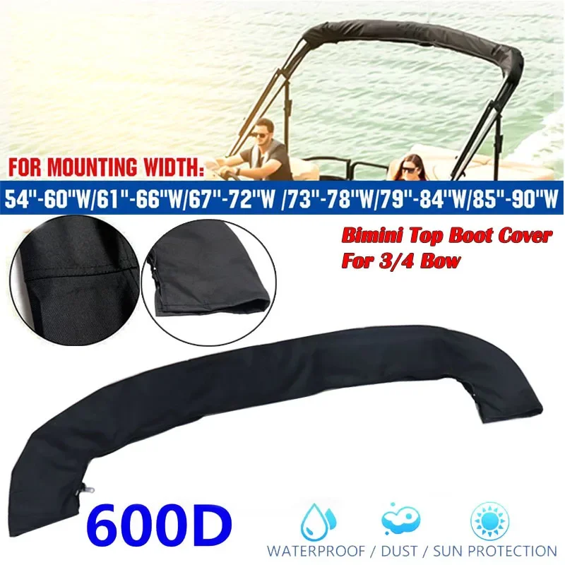 Водонепроницаемый 600D 3/4 Bow Bimini Top Boot Cover без рамки, чехол для яхты и лодки с застежкой-молнией, пылезащитный чехол с защитой от УФ-лучей, морские аксессуары