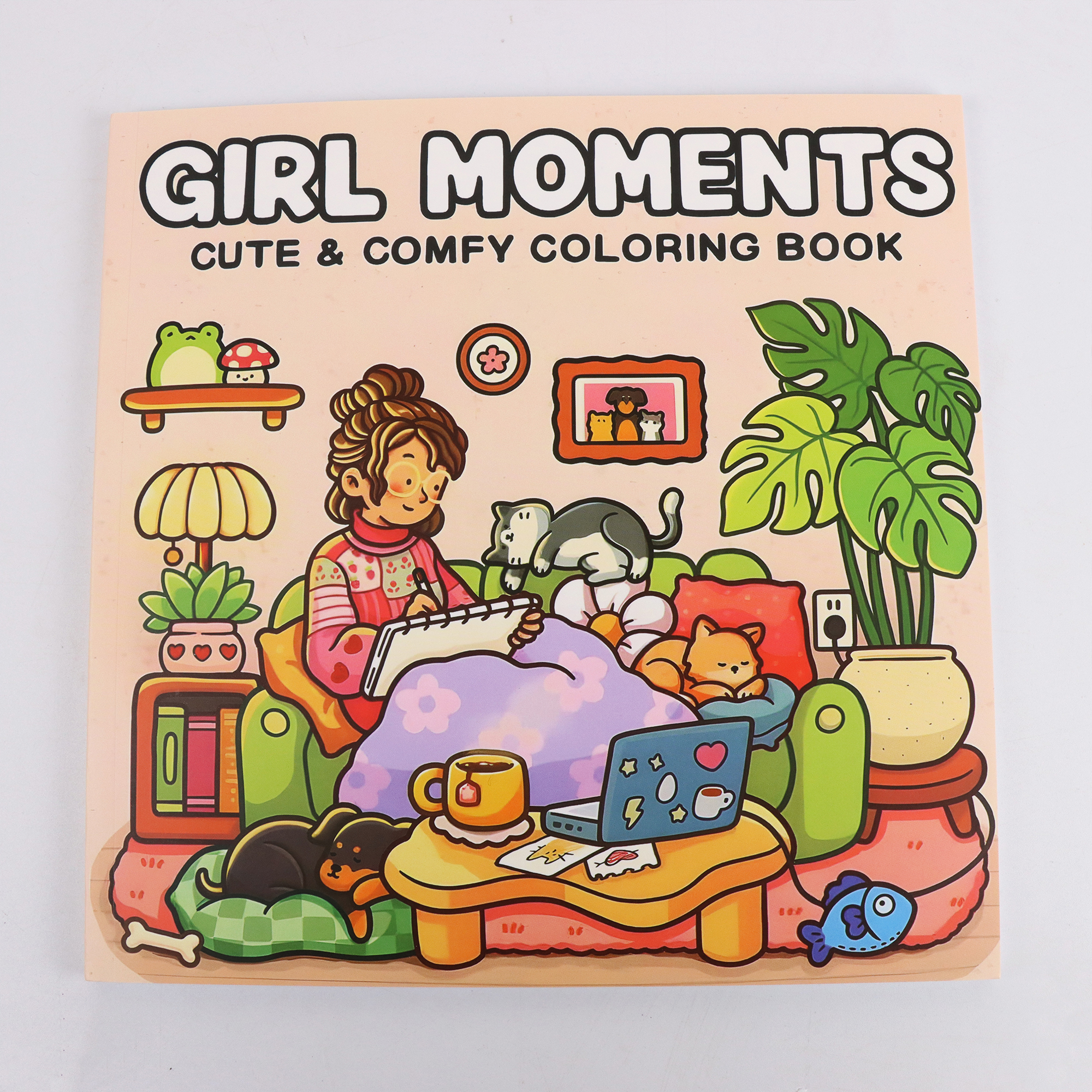สมุดระบายสี GIRL MOMENTS สมุดระบายสีสําหรับผู้ใหญ่และวัยรุ่นพร้อมของขวัญวาดภาพสิ่งมีชีวิตที่น่าขนลุกที่น่ารัก
