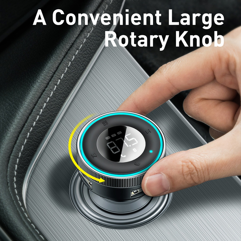 Baseus FM-передатчик Автомобильный Bluetooth 5,0 Музыкальный адаптер 3,4A Автомобильное зарядное устройство с двумя USB-портами MP3-плеер Радио FM-модулятор