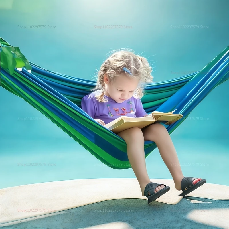 ใหม่กลางแจ้งในร่มผ้าใบเปลญวนเดี่ยวกลางแจ้ง Camping ในร่มเด็ก Swing หนาลาย HammockMulti Functional Hammock