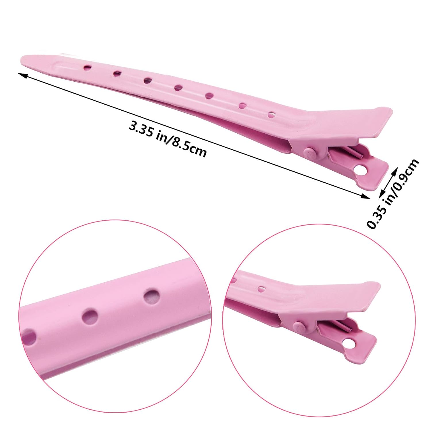 20 Pcs Duck Bill Clips,Rustproof Metal Alligator Curl Clips with Holes for Hair Styling, Hair Coloring, wig tool