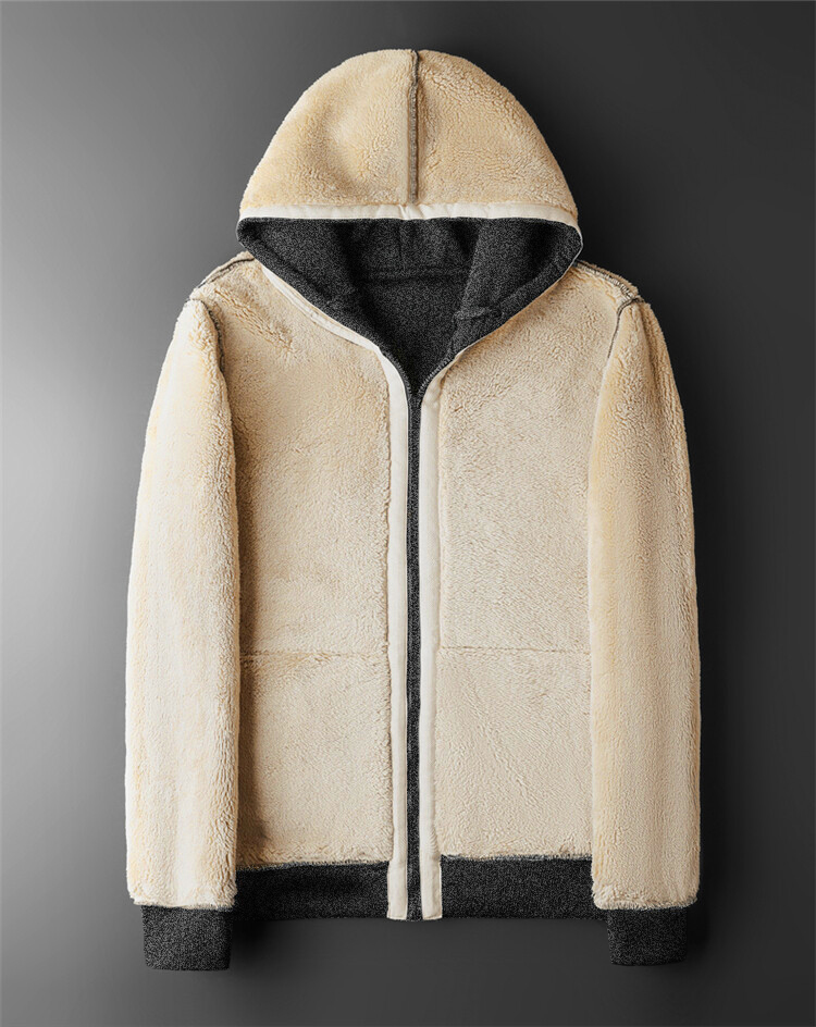 Felpe con cappuccio invernali in lana d'agnello con cerniera addensare giacche calde felpe a maniche lunghe sport casual in pile cappotti neri cappotto da uomo con cappuccio