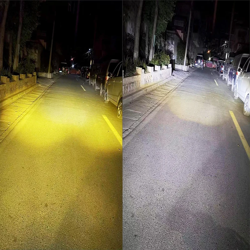 Foco LED para motocicleta, luces antiniebla de haz alto/bajo de doble Color para coches, camiones, SUV, UTV, 12V, 24V, mini lente, luz de conducción