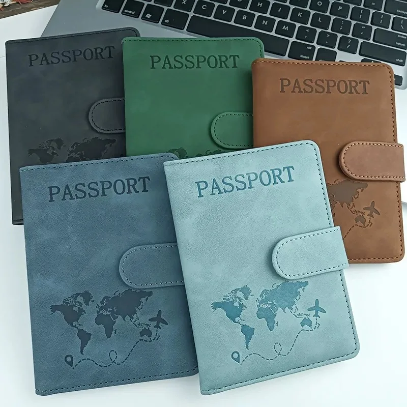 10 Farben Männer Frauen PU Leder Reise Mad Passport Cover Halter Fall Ticket Brieftasche mit Kreditkarte Halter Schutz Abdeckung