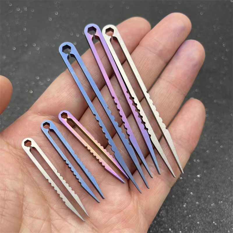 Pinzas de Clip TC4 de titanio, sujeción de recogida, dispositivo multiusos EDC, herramienta de mantenimiento de bolsillo profesional para campamento al aire libre, 6 colores