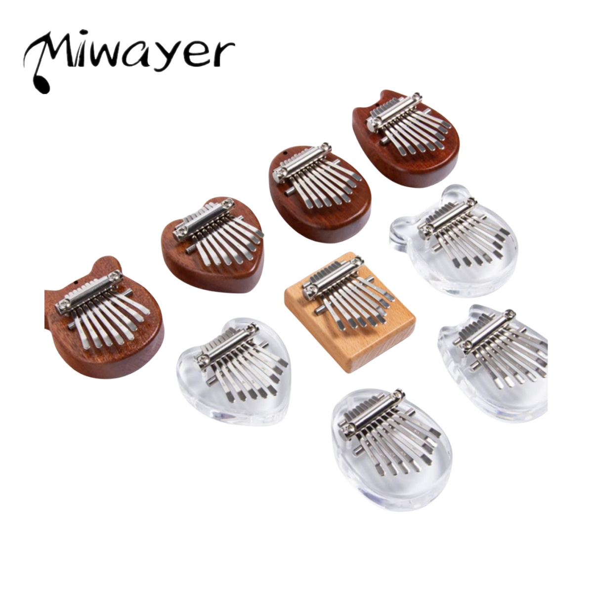 Miwayer-instrumento Kalimba de 8 teclas, Mini teclado Musical, Piano de pulgar, regalos de madera, Piano de pulgar acrílico, regalo de Navidad portátil