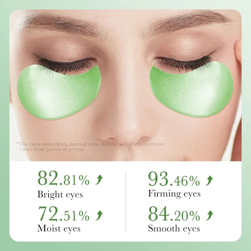 Mascarilla de colágeno de Aloe Vera para ojos, bolsas para ojos antiojeras, parches hidratantes antiarrugas, productos para el cuidado de la piel, 60 uds.