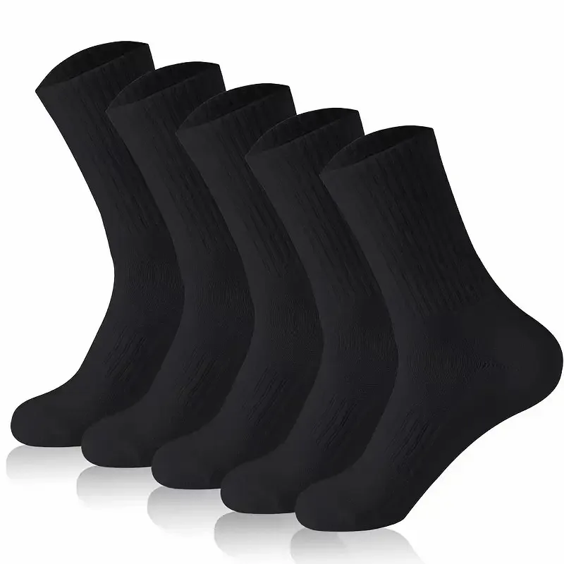 5/10/20 pares de calcetines neutros de Color sólido con cuello redondo primavera otoño absorbente de sudor transpirables cómodos calcetines deportivos para todas las estaciones
