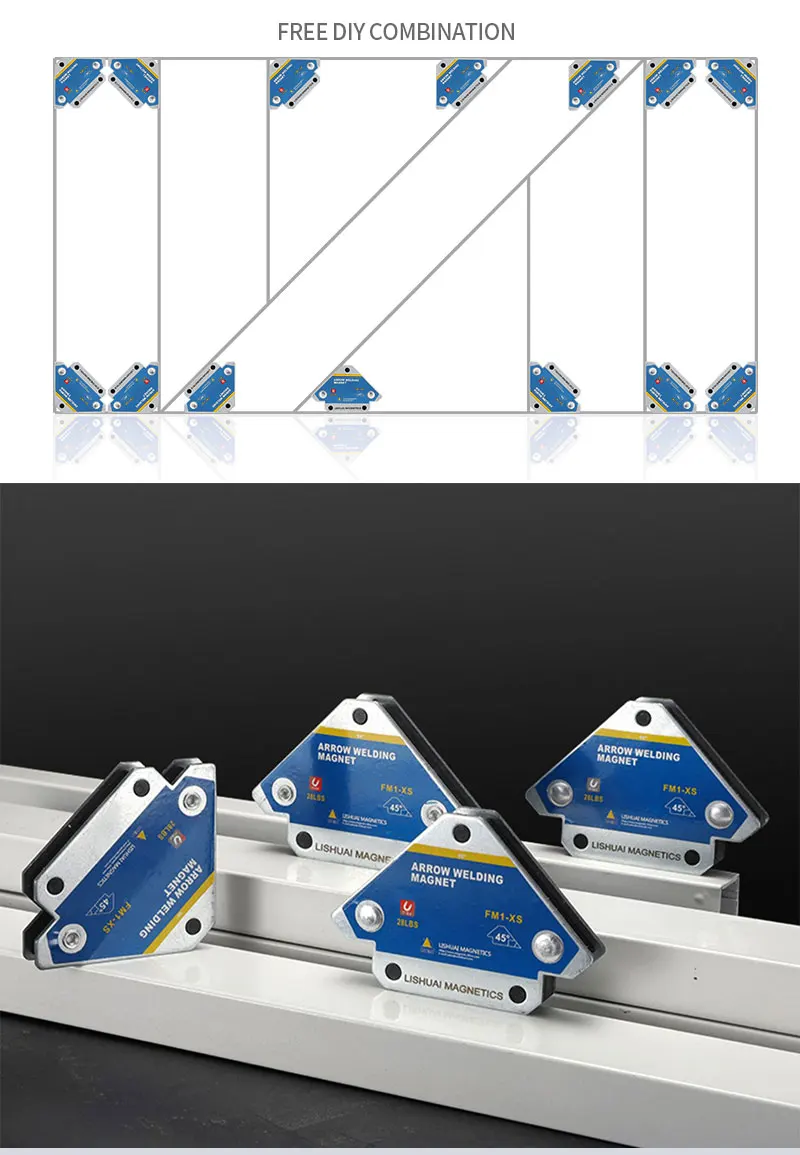 4pcs Magnetic Welding Fixer 45° 90° 135° Multi-angle Magnet Weld Positioner Ferrite Auxiliary Locator Tools