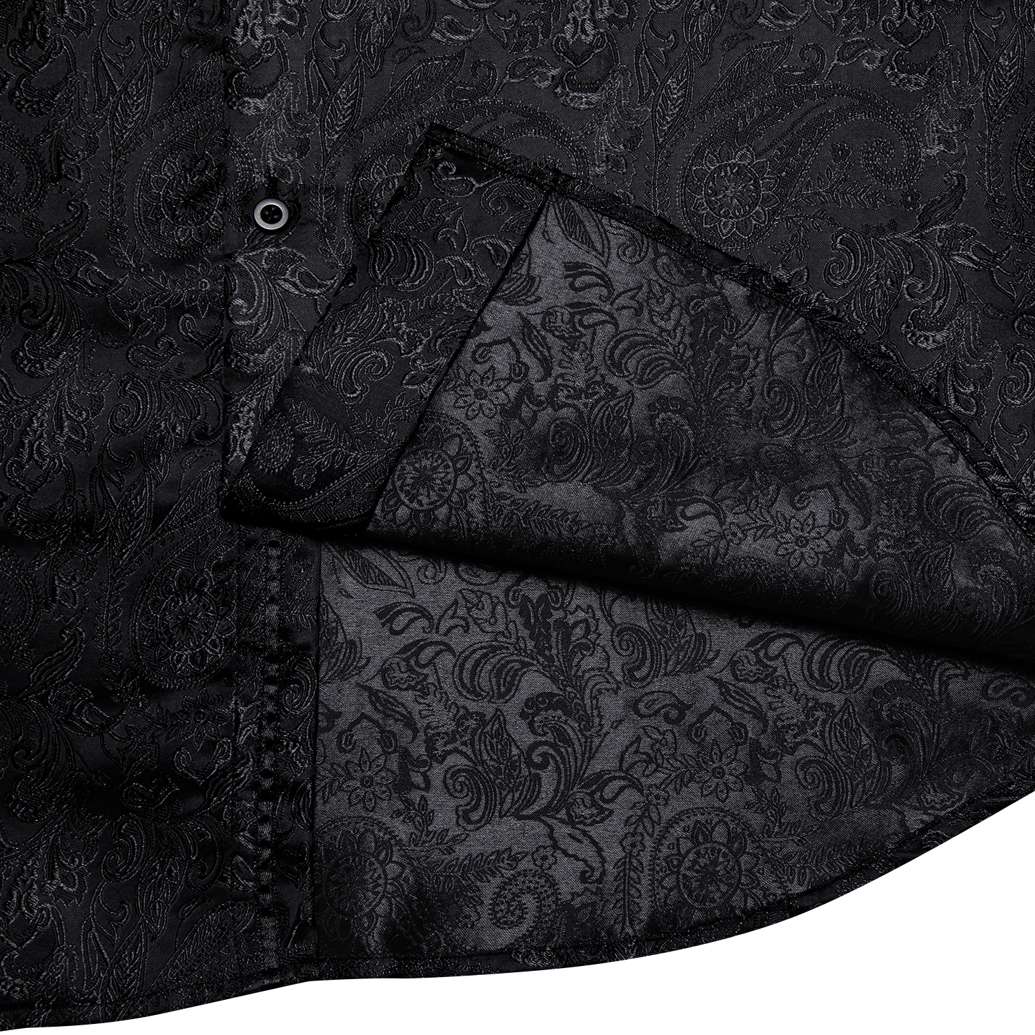 Camicie eleganti da uomo in seta Paisley nera a maniche lunghe Camicia sociale da smoking casual Abbigliamento da uomo di design di lusso