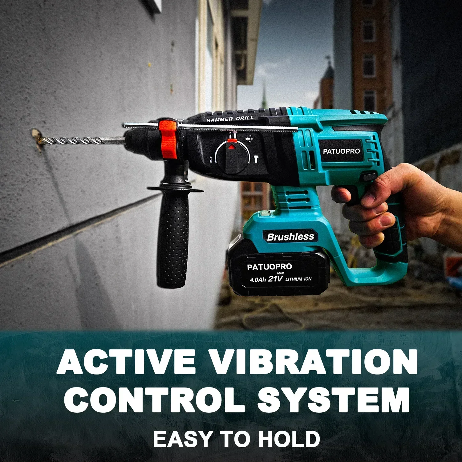 Brushless Cordless Rotary Hammer Drill 18V SDS Plus Electric Hammer Drill 4 Modes Selector fit Makita 18v Battery(No Battery)