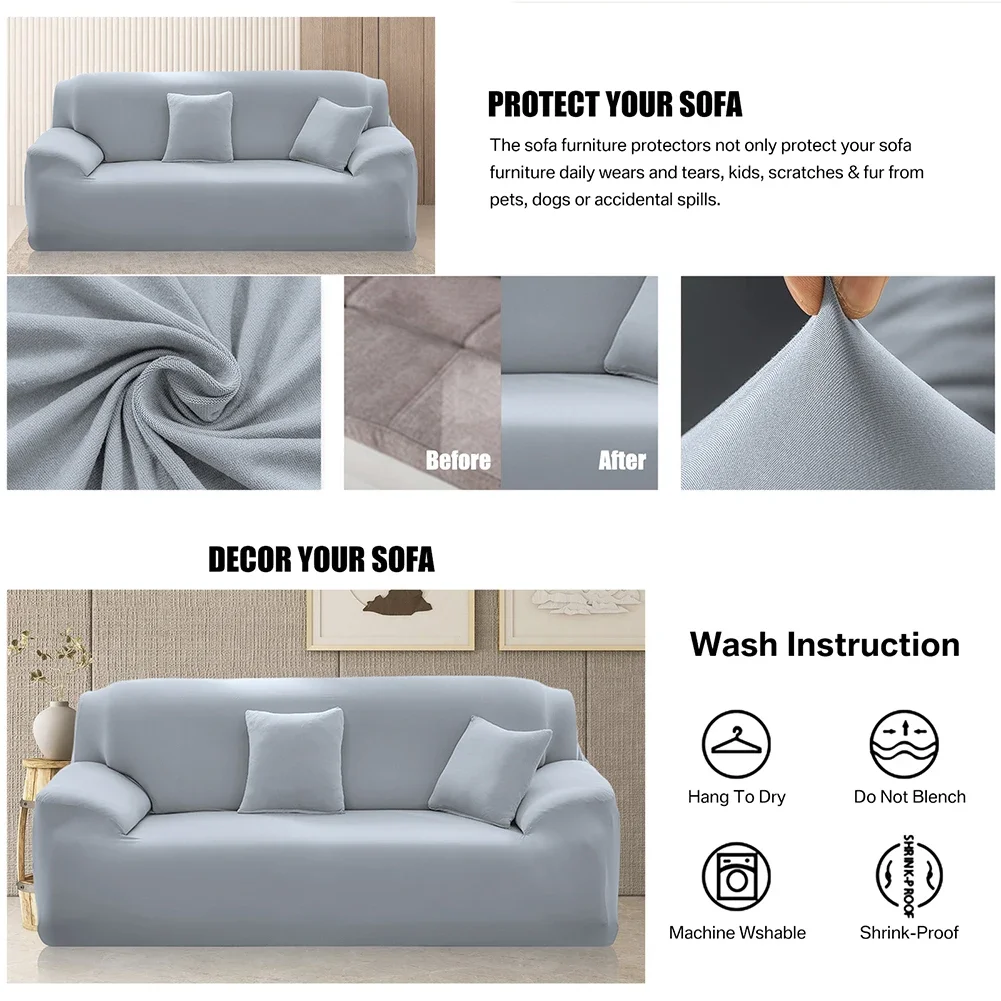 Fundas de sofá de Color sólido para sala de estar, funda elástica para sofá, funda para sofá esquinero, fundas protectoras para muebles y sillas